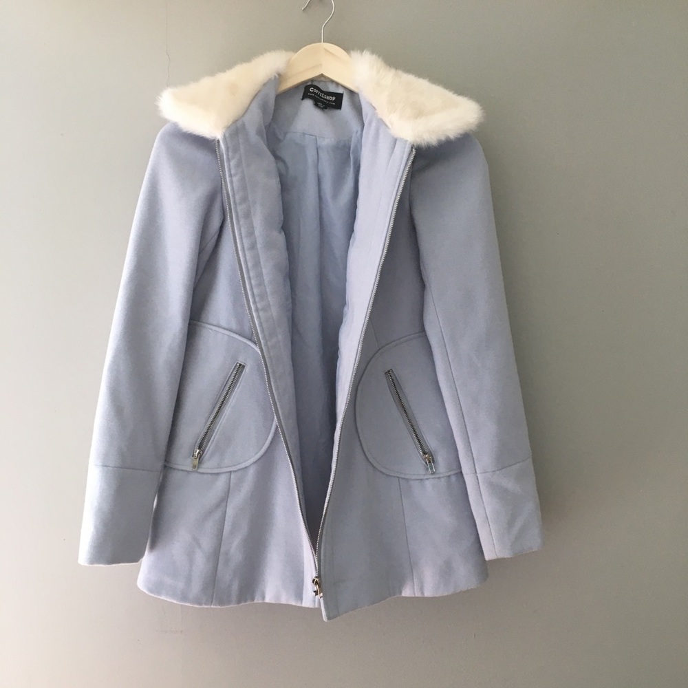 Sky blue pastel pea coat, size xs